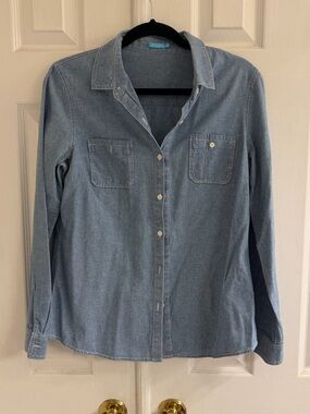 J.McLaughlin Chambray Cotton Button Down M